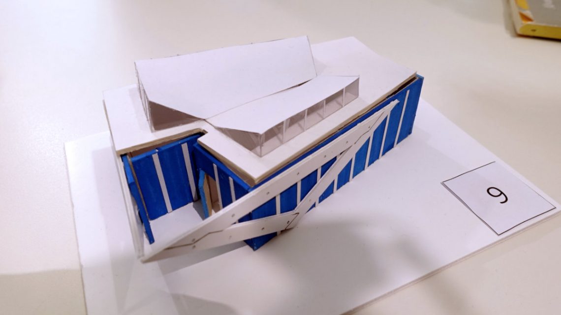 Scale model of Alvar Aalto Pavilion. Student project by Nicolas Beaucote, Lisa Domecq-Cazaux, Camille Riel and Marie Sarraute.