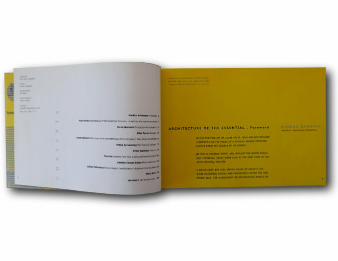 Architecture of the Essential – The 6th Alvar Aalto Symposium 1994