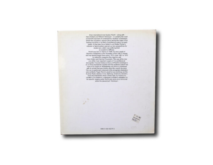 Peichl-taka Gustav Peichl. Editorial Gustavo Gili / Ernst & Sohn, 1987