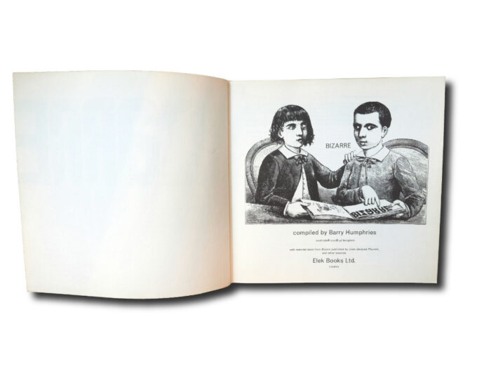 Bizarre-auk1 Image of the book: Barry Humphries: Bizarre (Elek Books Limited 1965)