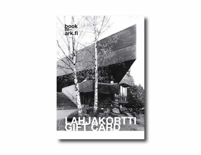 bookm-ark.info lahjakortti jossa kuva Reima ja Raili Pietilän suunnittelemasta Dipolista