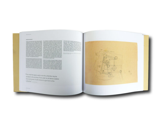 Sample spread of the book Louis Kahn: Drawing to Find Out – The Dominican Motherhouse and the Patient Search for Architecture by Michael Merrill (Lars Müller Publishers, 2010)