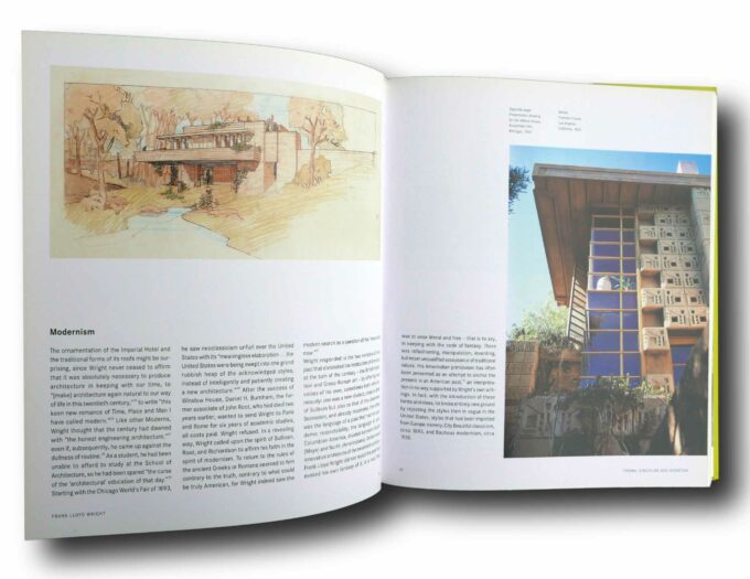 Treiber-Frank-Lloyd-Wright-auk Photo showing a sample spread of the book Frank Lloyd Wright