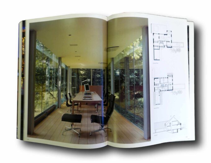 Photo showing a sample spread of the book Contemporary Houses