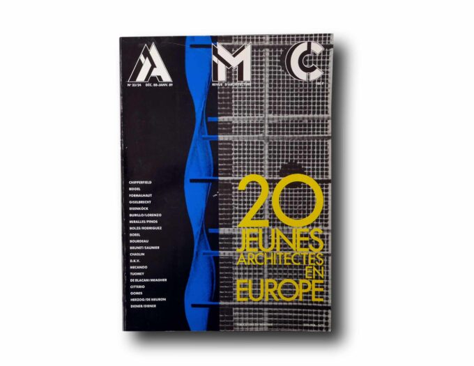 AMC-89-20-Jeunes-Architectes-en-Europe-kansi Photo showing the book Revue d'Architecture AMC No 23/24 Déc.88–Janv.89