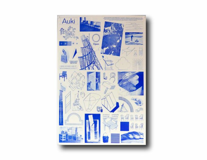 poster featuring a selection of old furniture, architectural details and forms