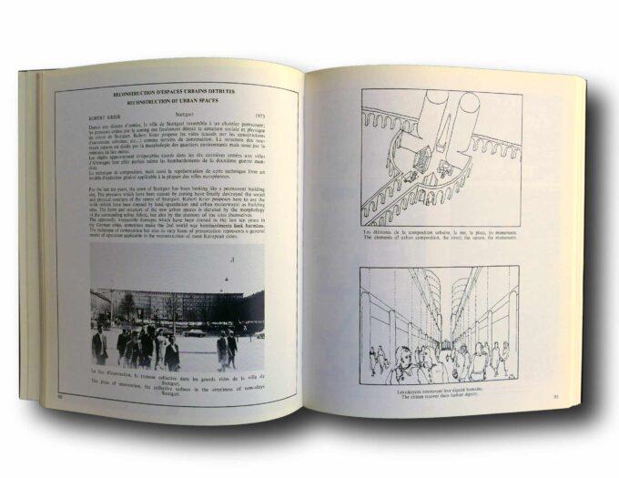 Photo showing a sample spread of the book Rational Architecture – Architecture Rationelle