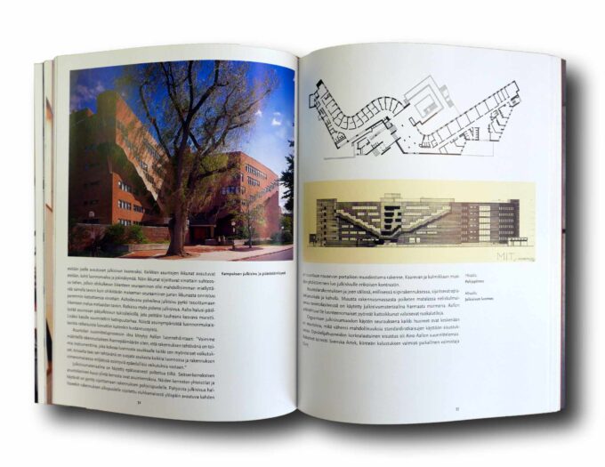 Photo showing a sample spread of the book Aalto
