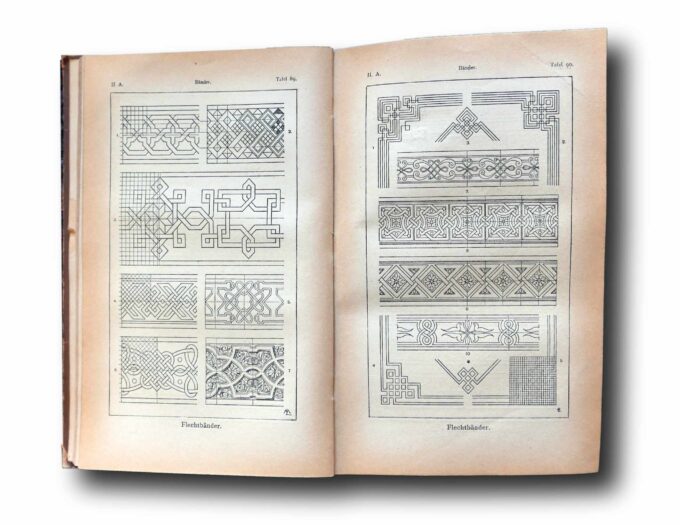Franz-Sales-Meyer-Ornamentik-auk Photo showing a sample spread of the book Handbuch der Ornamentik