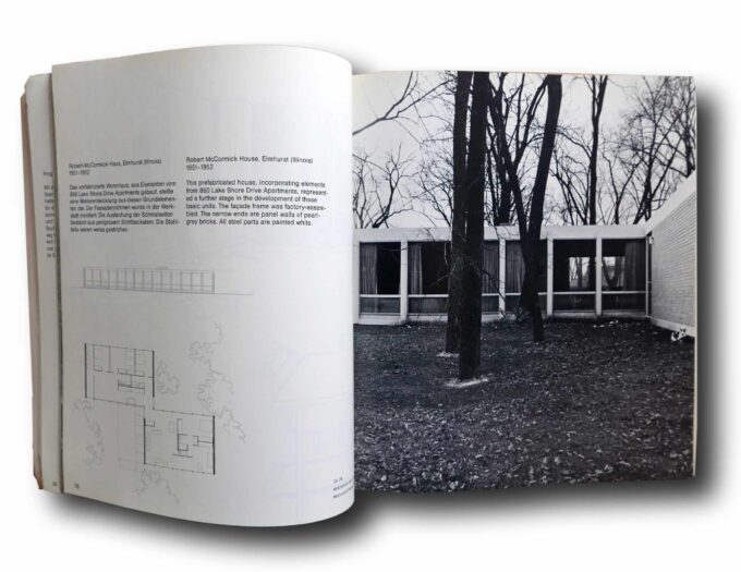 Photo showing a sample spread of the book Mies van der Rohe: Less is More