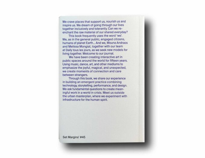 Photo showing a sample spread of the book Strangers Need Strange Moments Together