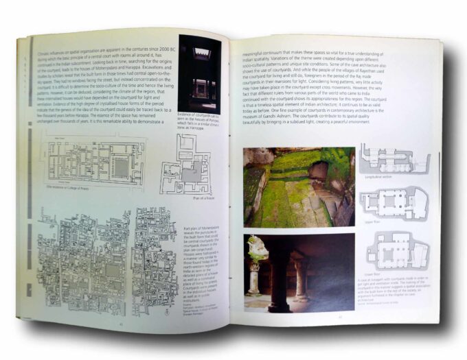 Photo showing a sample spread of the book Thematic Space on Indian Architecture