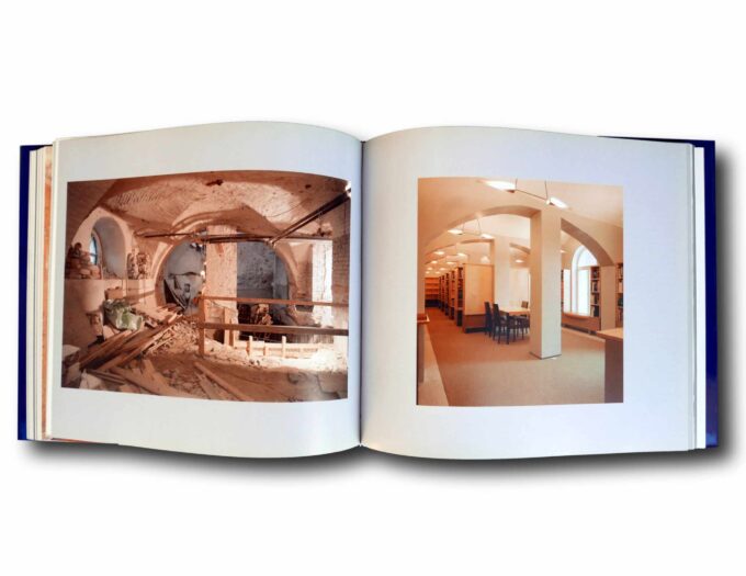 Photo showing a sample spread of the book Valtioneuvoston linna
