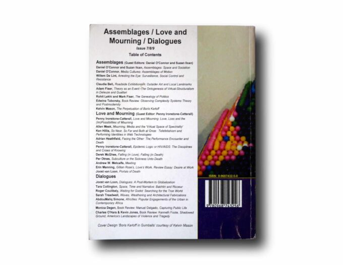 Space-and-Culture-7-8-9-Dec-2000-taka Photo showing a sample spread of the book Assemblages / Love and Mourning / Dialogues