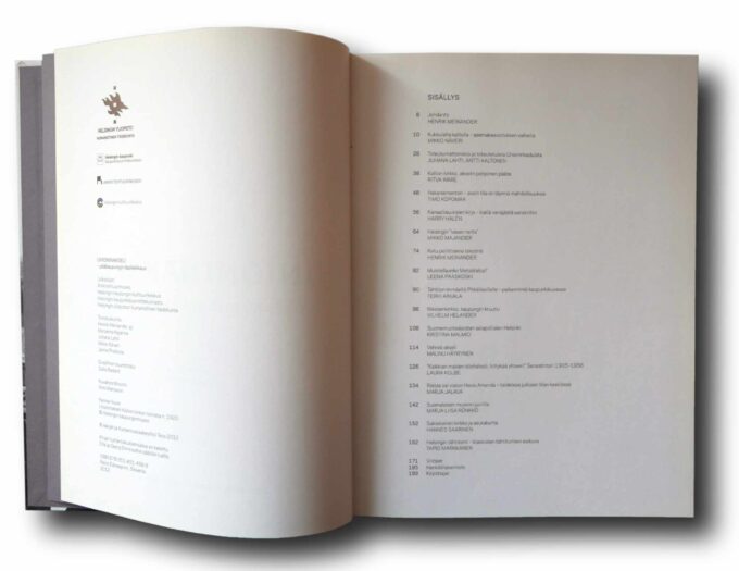 Unioninakseli-sislu Photo showing a sample spread of the book Unioninakseli – Pääkaupungin läpileikkaus