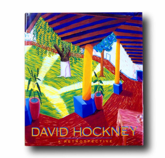 David-Hockney-Retrospective-kansi Photo showing the book David Hockney A Retrospective