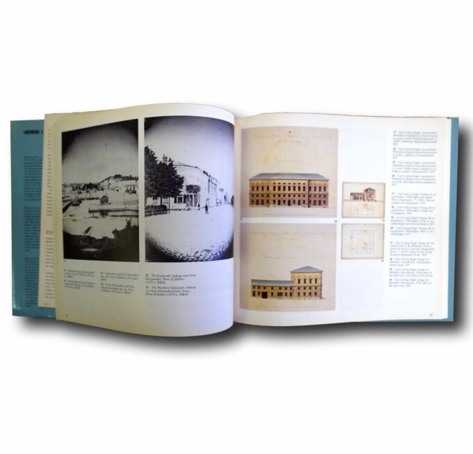 Photo showing a sample spread of the book Esplanadi – Esplanaden – The Esplanade