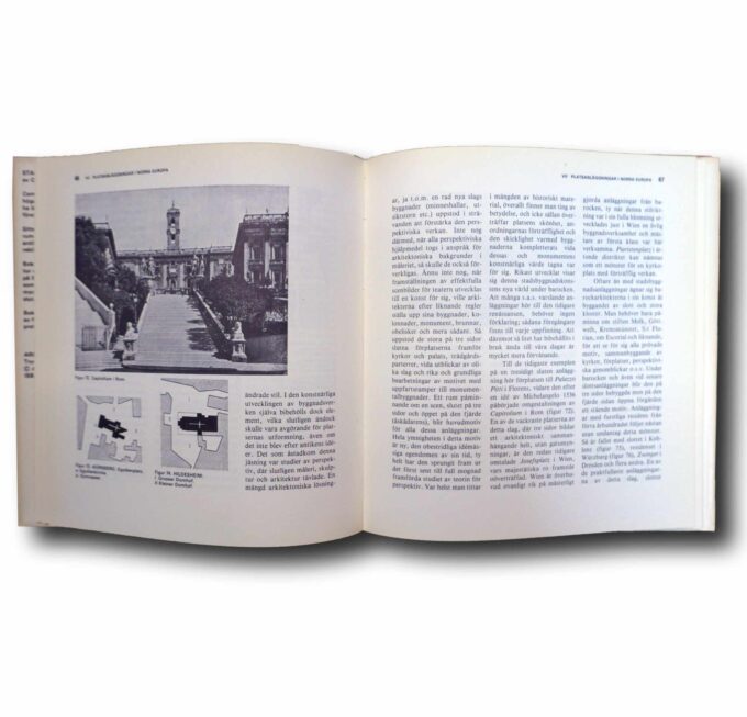 Photo showing a sample spread of the book Camillo Sitte: Stadsbyggnad och dess konstnärliga grundsatser