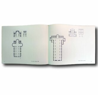 Photo showing a sample spread of the book Drawings of Great Buildings – Zeichnungen Grosser Bauten